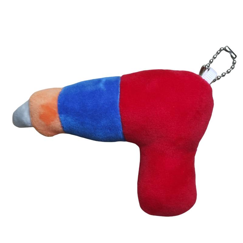 10cm Gereedschapvormig Pluche Sleutelhanger Zacht Gevuld Hardware Ornamenten Educatief Rollenspel Mini Hanger Cadeau Voor Kinderen blue
