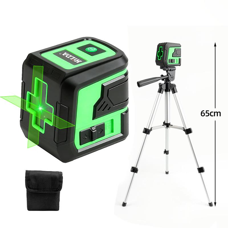 High-Precision Green Light Mini Laser Leveler with Automatic Cross 2-Line Projection