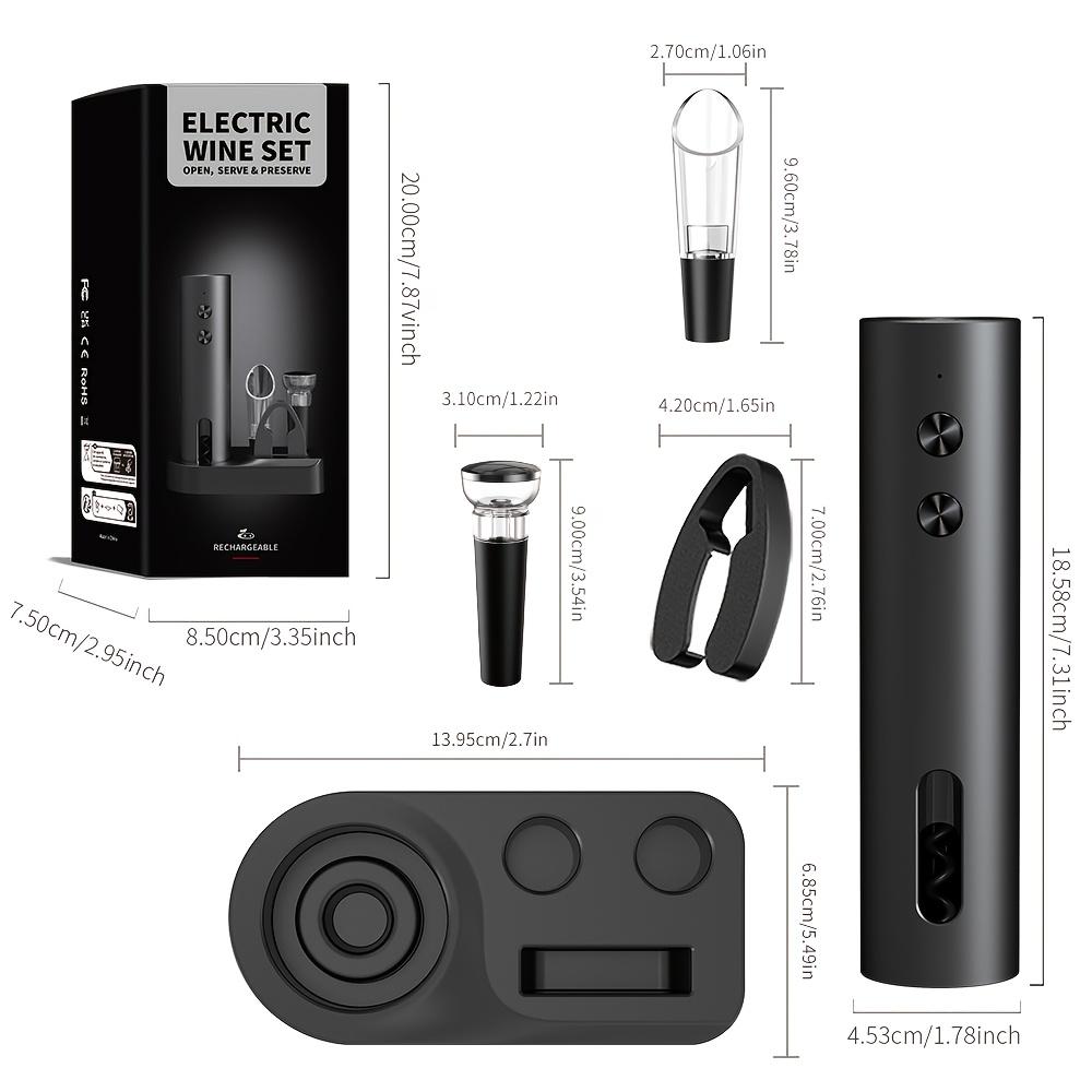 Electric corkscrew, powerful automatic corkscrew, with foil cutter, pourer, vacuum stopper, one-button corkscrew, for wine lovers.