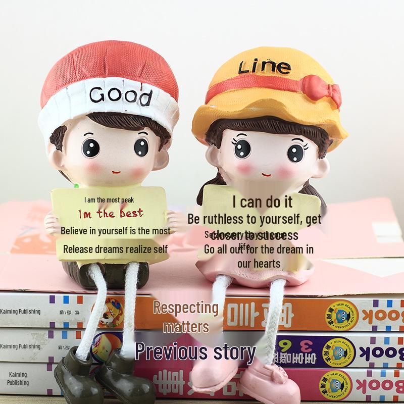 

Inspirational Cartoon Couple Dangling Leg Dolls for Home Décor