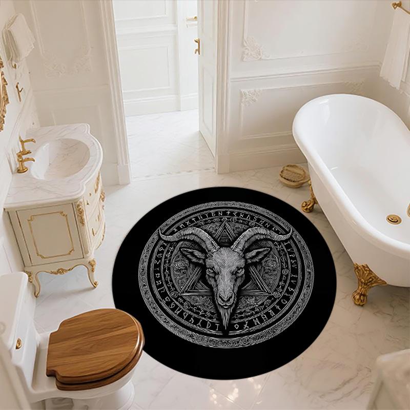 Black and White Animals Round Area Rug,Carpet Rug for Living Room Bedroom Sofa Playroom Decor,Non-slip Floor Mat