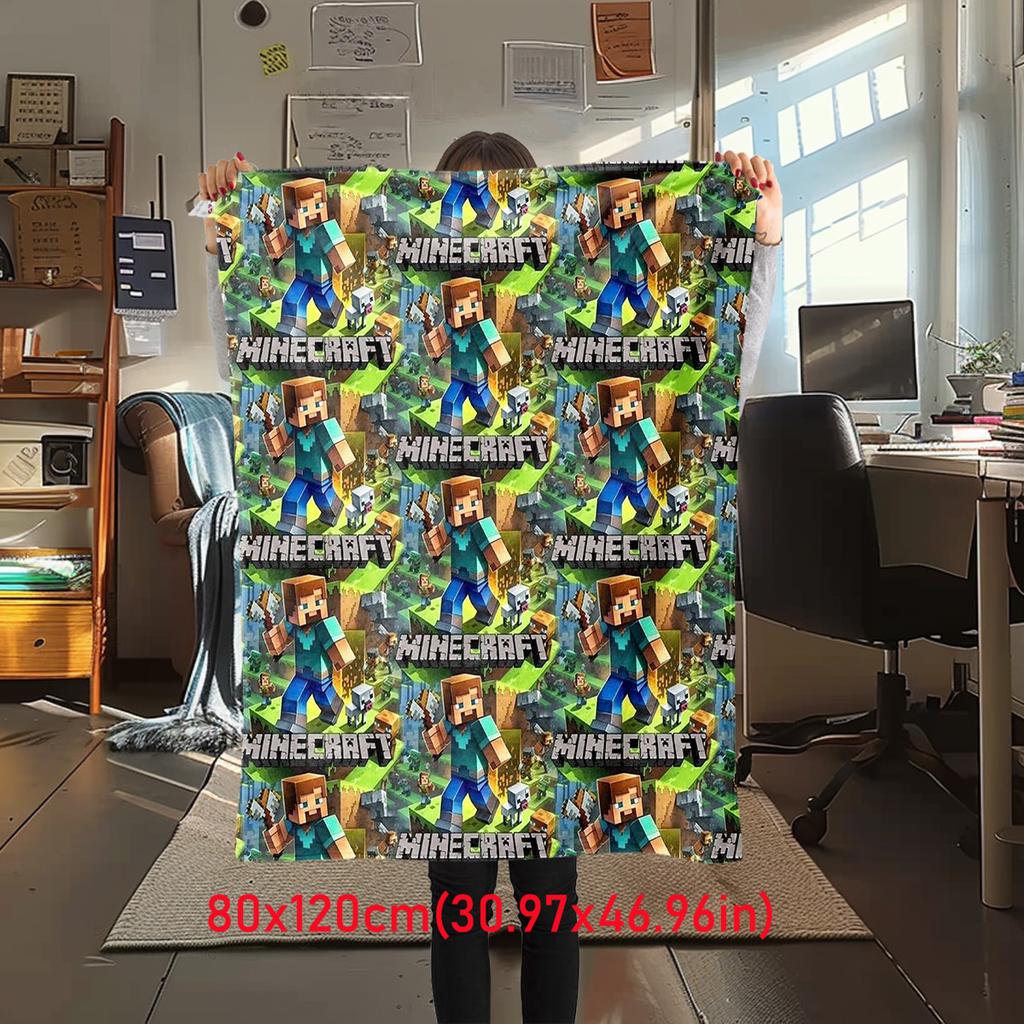 Classic Entertainment Sandbox Xbox Games Minecraft  Blanket, Home Warming, Four Season Bed Decoration, Sofa Cover, Flannel Throwing Blanket K4
