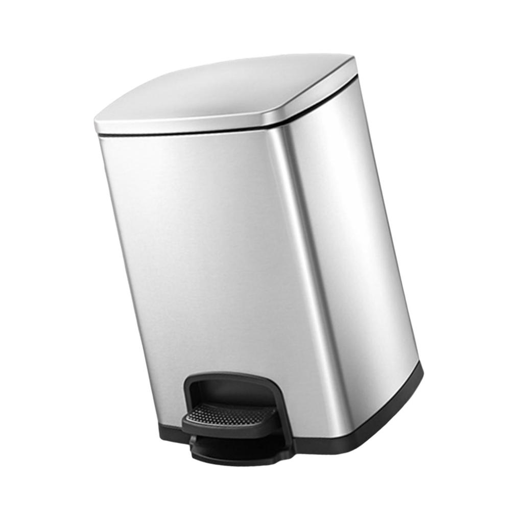 Foot Pedal Garbage Bin Kitchen Waste Basket Portable Removable Inner Bucket Step on Trash Can