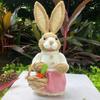 Easter Bunny on Swing Handmade Woven Grass Rabbit Creative Figurine Home Decor Hanging Ornament Forest Theme Gift Souvenir