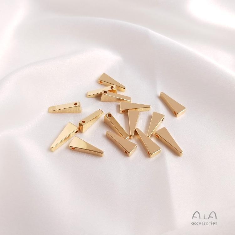 14K Gold-Filled Triangle Charm Clavicle Necklace & Earring Pendant Accessories