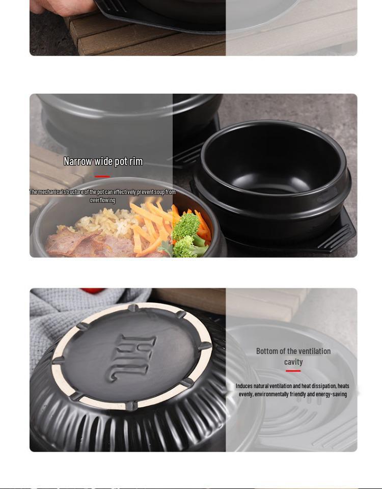 Pentola in Argilla Coreana per Bibimbap e Doenjang Jjigae - Casseruola Resistente alle Alte Temperature per Cucina Autentica.
