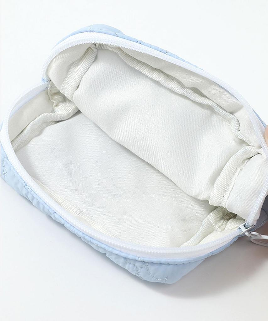 Ninon Ninon Pouch, LargeSmall, Makeup Pouch, Mini Pouch, Stylish, Mini, Large Capacity, Nylon, Floral Quilting, Plump, Square, Casual, Commuting,