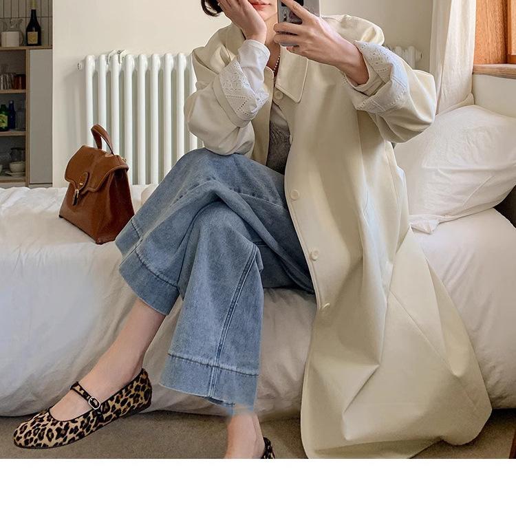 2025 Pre-Sale: Women's Off-White Long Loose Trench Coat for Spring