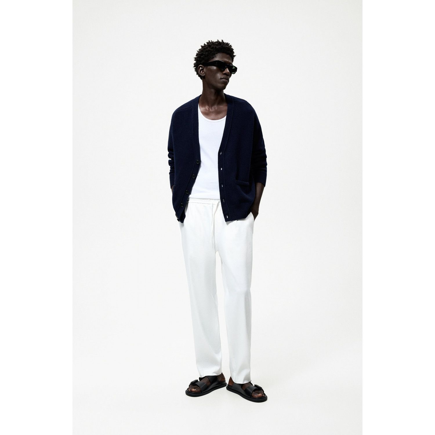 

LINEN BLEND JOGGER WAIST TROUSERS