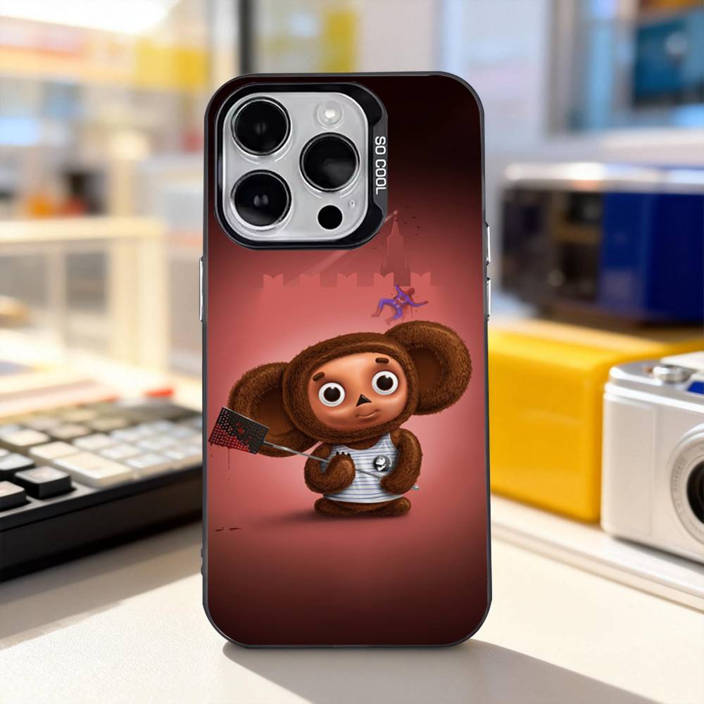 Cartoon C-Cheburashka-es For iPhone 17,16,15,14,13,12,11,Pro,Max,Plus,E,Air,Mini Anti Fall Black Matte Hard Bumper Phone Case