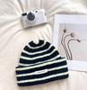 Ins Wind Parent-child Striped Knitted Hat Personalized Versatile Simple Labeling Adult Warm Wool Hat Cold Hat