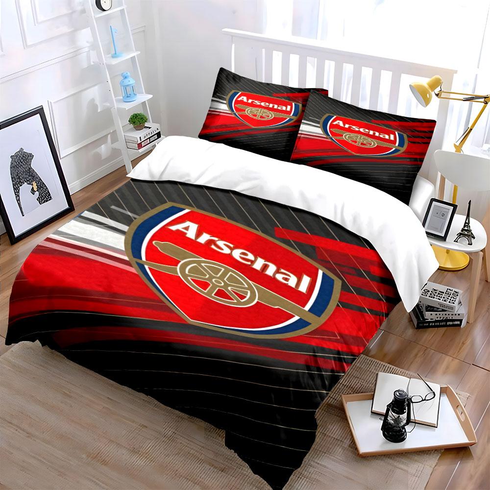 Conception du logo Arsenal rouge. Ensembles de literie Ensembles de housses de couette Housses de couette Taies d'oreiller(1 * Housse de couette 2 * Taies d'oreiller sans couette)