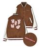 Peace Maker Teeth Varsity Wool Jacket (Beige)