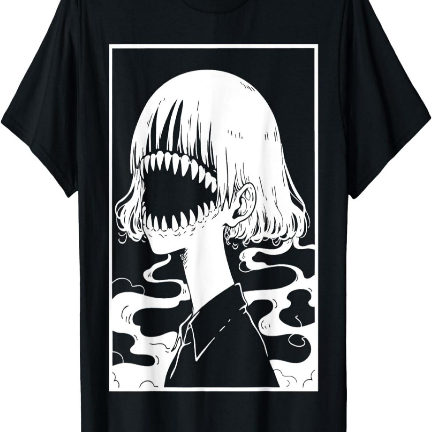 Хоррор Аниме Манга _ Япония Жуткий Кавайный Готический Футболка(30) S чёрный