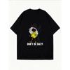 White Oversized T-Shirt With Cartoon Woman In Yellow Dress And Umbrella Don T Be Salty Print Casual Everyday Wear For Women