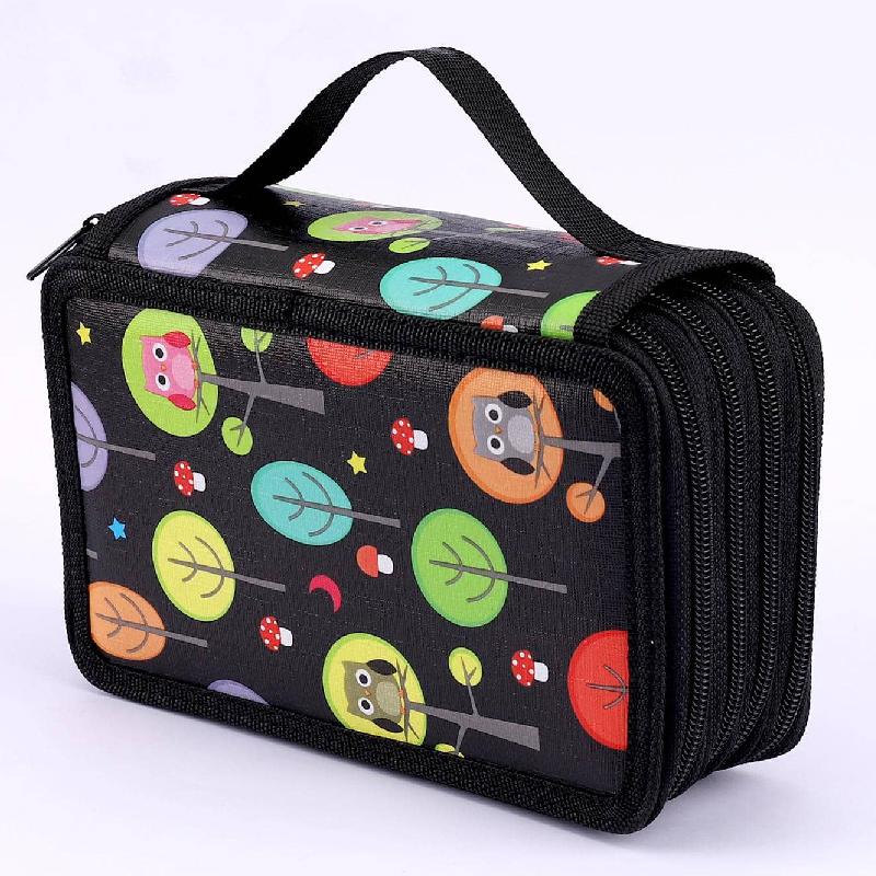 Custom 4-Layer Kawaii Canvas Pencil Case Good Selling Multifunctional School Pencil Box Fabric Multifunctional Art Pouch