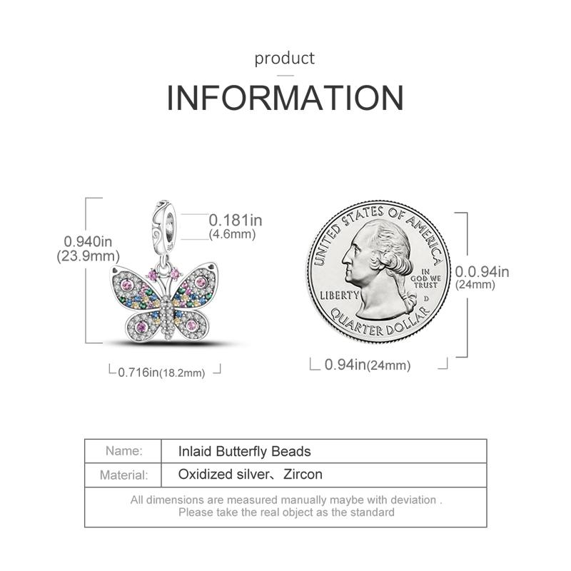 925 Silver Book Coffee Cup Charms Bead CZ Zircon Butterfly Dangle Fit Original Bracelet DIY Women Jewelry