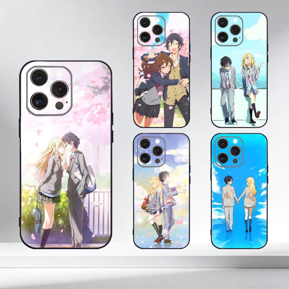 Hot Y-Your L-lie IN APRIL Comic Phone Case For iPhone 17,16,15,14,13,12,11 Plus,Pro Max,XS,Soft Silicone Black Cover
