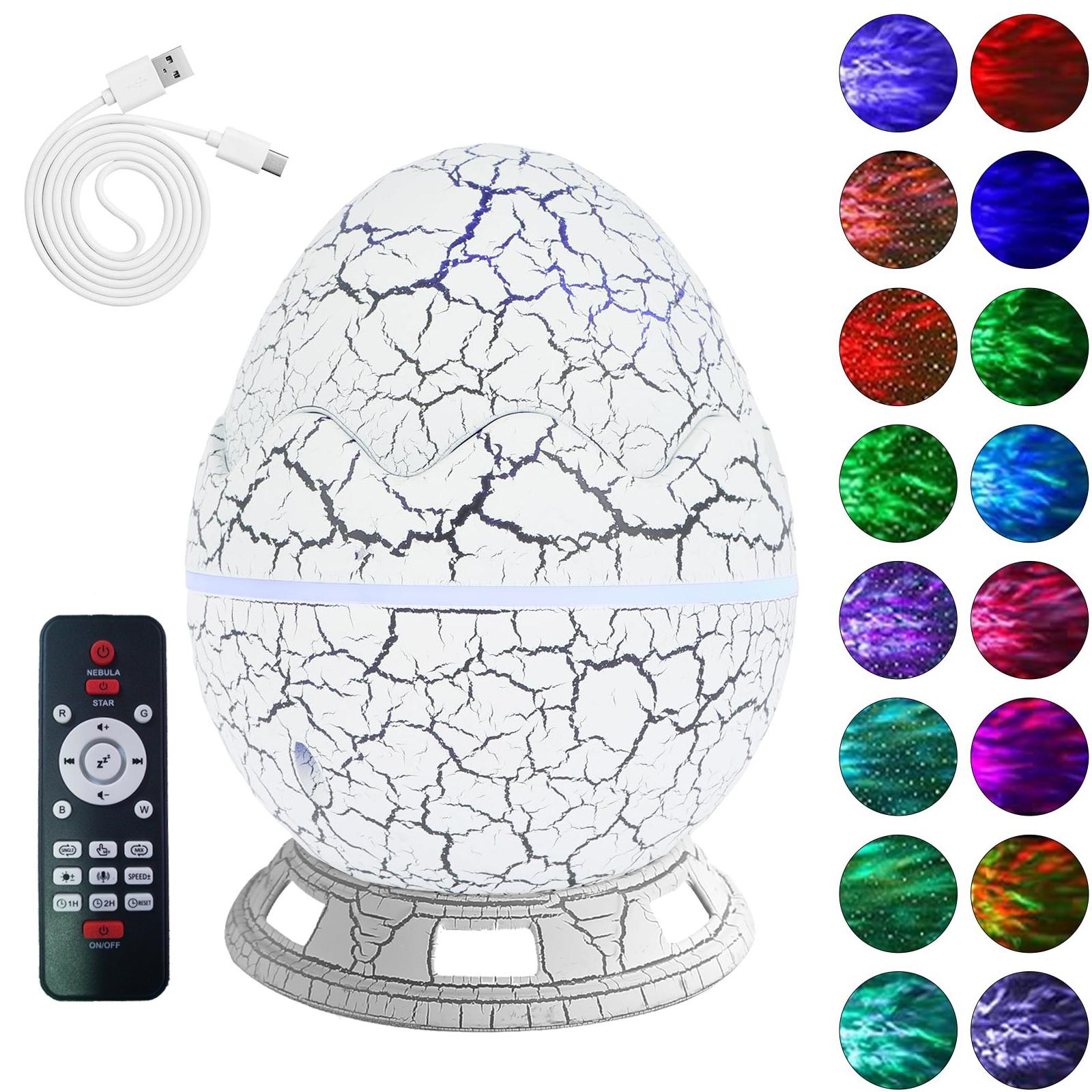 

Galaxy Star Space Projector Aurora Dinosaur Egg LED Night Light for Bluetooth Remote Control Timer for Спальня Гостиная Decor белый