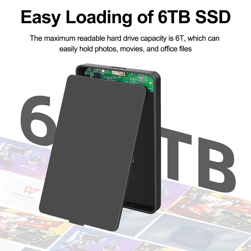 Carcasa HDD USB 3.0 de 2,5 pulgadas SATA SSD Estuche para disco duro Velocidad de transferencia de 5 Gbps Carcasa externa móvil Cajas para disco duro para ordenador portátil