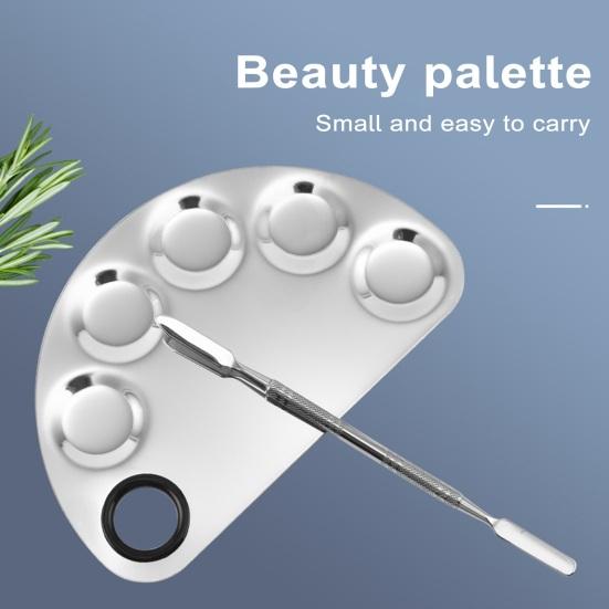 Paletka na make-up Profesionální paletka na míchání pigmentů z nerezové oceli pro míchání barev na nehty