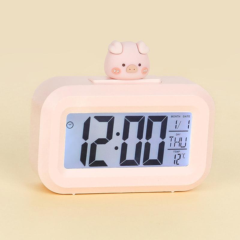 Multifunctional Digital Alarm Clock Electronic Digital Alarm Screen Desktop Clock Date Temperature Display With Night Lighting