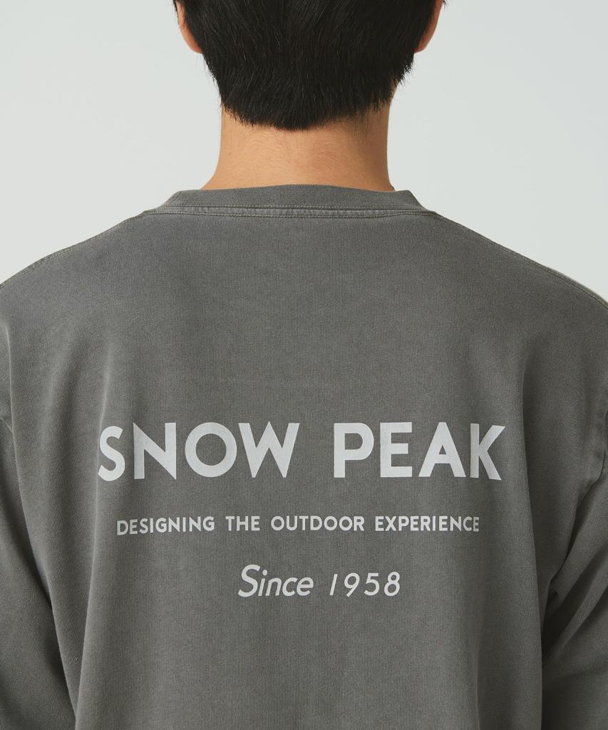 Snow Peak Garment Dyed Short and XL L/S T-Shirt TS-25AU012, Sleeve, Men's Women's, Charcoal,