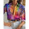 Women's Shirt Flower Active Stylish Blouse Lapel Neck Blouse Fashion New Spring Autumn Long Sleeve Shirts Womens Clothing Female