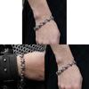 Alloy Gothic Spiked Bracelet With Rose Flower Design For Men And Women