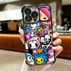 Japan T-Tokidokis Art Soft Phone Case For iPhone 15 16 17 Air 14 Pro Max 16E Plus 13 12 Mini Plating Anti-Fall Fundas