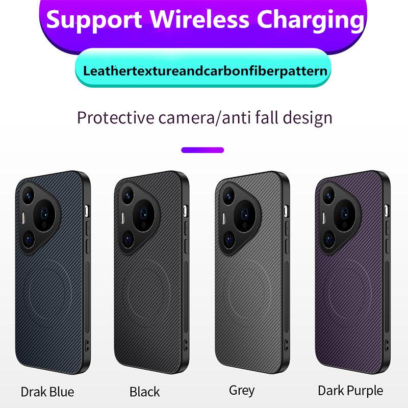 P70 P80 Pro Luxusní matný kryt na telefon z uhlíkových vláken pro Huawei Pura 70 Pro Pura 80 Ultra Magnetický do auta Nárazuvzdorný tvrdý kryt
