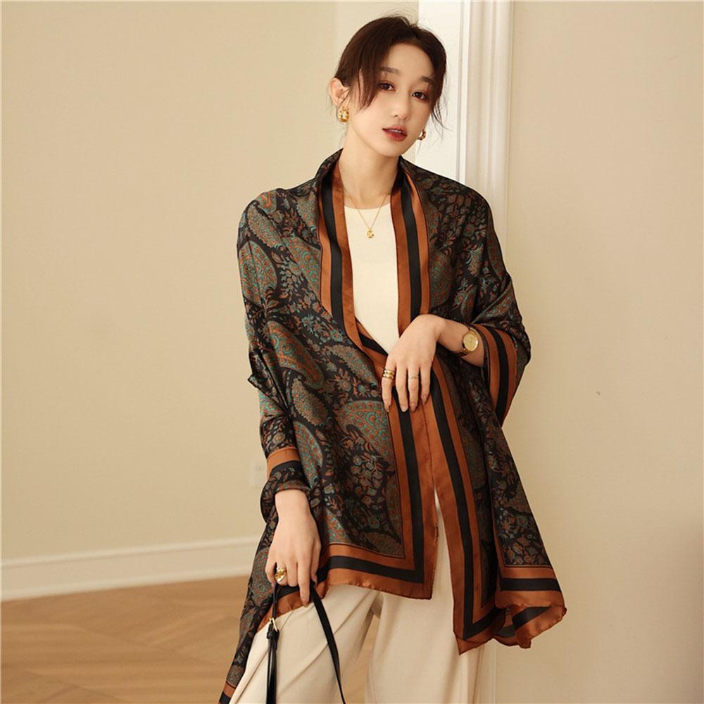 Autumn Winter Women Vintage Fashion Paisley Neck Scarf Female High Quality Silk Scarfs Europe America Popular Turba Warm Shawl