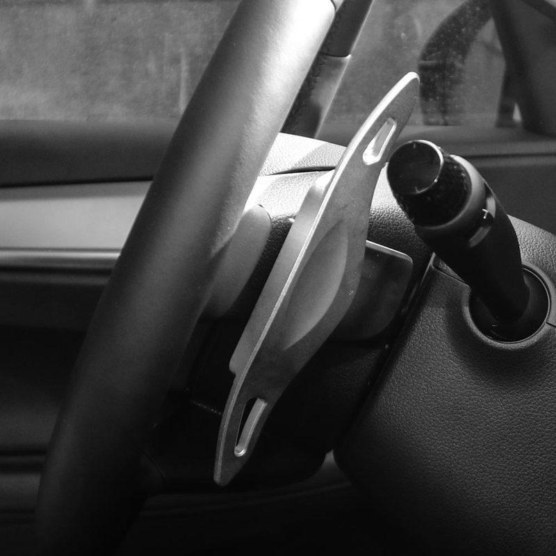 2PCS Aluminum Alloy Real Carbon Fiber Steering Wheel Shifter Paddle Cover Trim For Genesis G70 -2026 Car Supplies