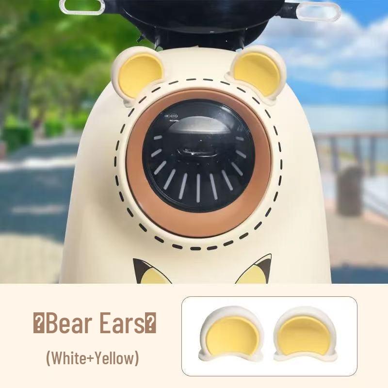Yadea Bear Ear Electric Scooter Accessories: Cute Battery Car Stickers & Creative Helmet Decorations.