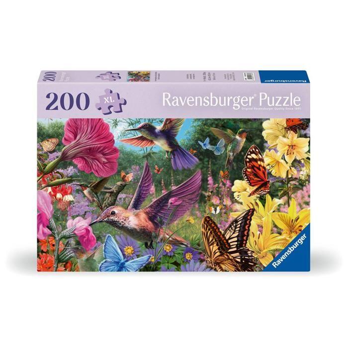 Puzzle 200 pièces : Colibris et papillons