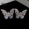 Rhinestone Clip-on Earrings 1 Pc Women Butterfly Ear Cuff Clip-On