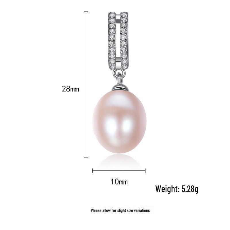 PAG&MAG Pearl Stud Earrings: S925 Sterling Silver, 3A Zircon, 9 Freshwater Pearls