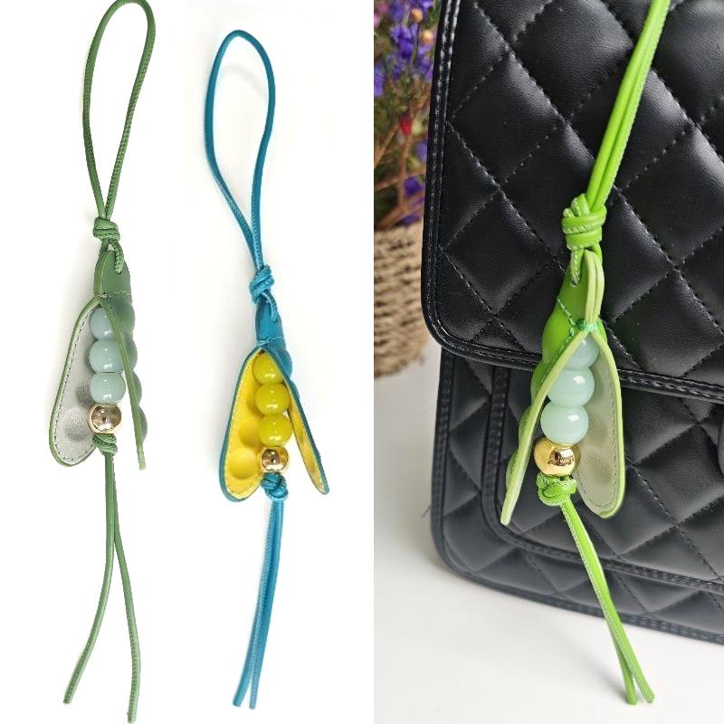 Women Girls Delightful Pea Shaped Hanging Ornament Versatile And Colorful Key Holder Accessory For Bags And Phones Decoration