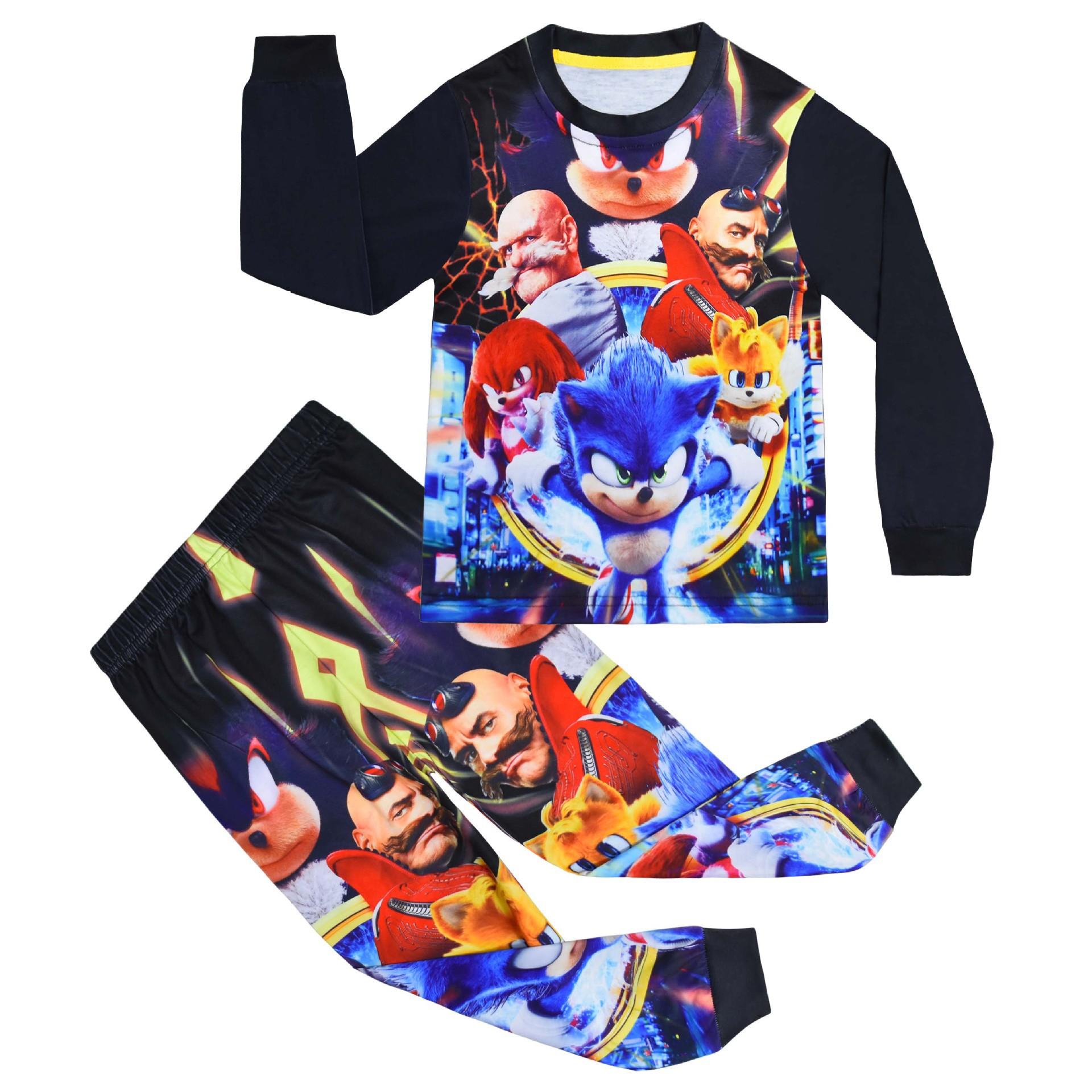 

Long-Sleeved Set, Cartoon Digital Printing, Middle-Aged And Older Children S Loungewear Long-Sleeved + Pants Set 81005. 110