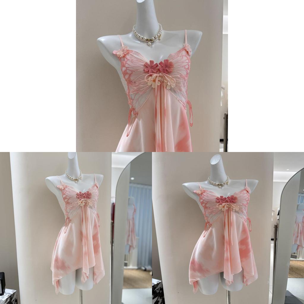 Ice Silk Sleeveless Sleep Dress For Women With Vneck And Floral Pattern For Home Comfort