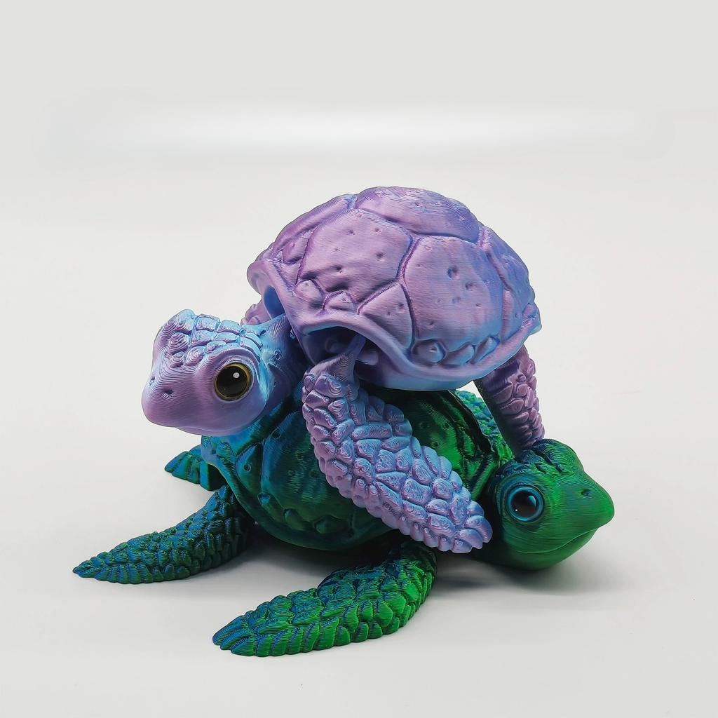 3D Printed Turtle Figurines Movable Joints Creative Collection Desktop Decoration Ornaments Holiday Gifts for Decoration Crafts