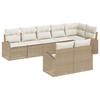 8-Piece Garden Sofa Set with Beige Cushions Poly Rattan, 2-Seater Garden Sofa with Storage and Cushions 3354760