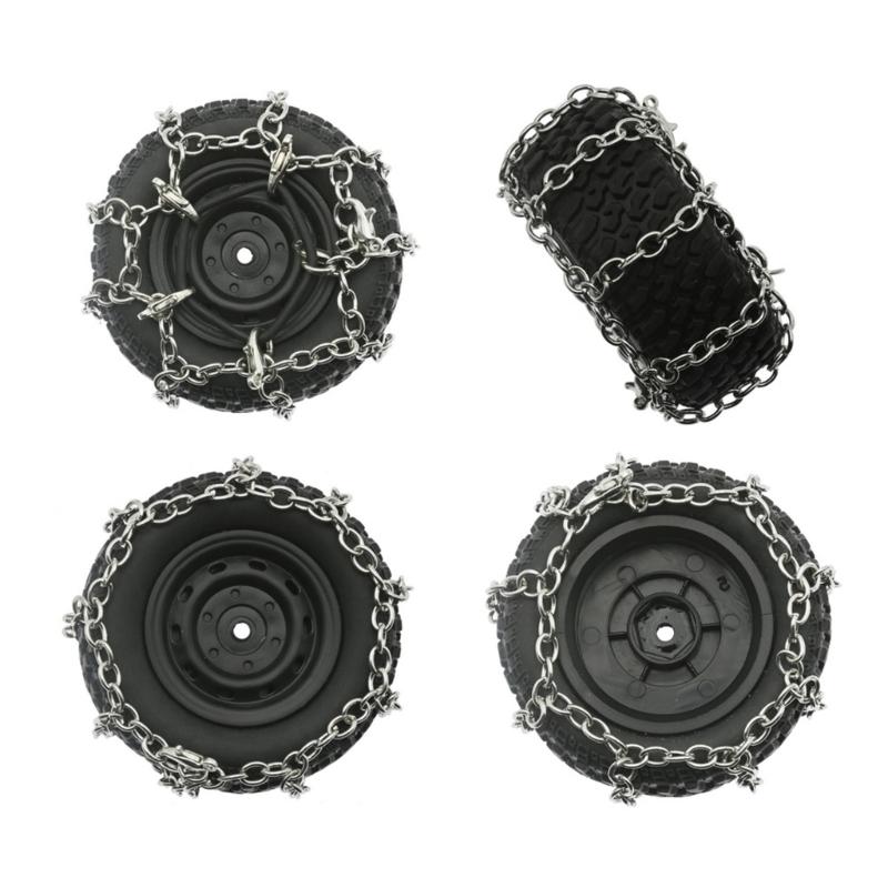 Metal Snow Chain for 1:12 MN82 TRAX4 Remote Control Crawlers Vehicle Upgraded Tire Chain Great Grip for All Terrain