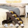 Folding Dog Ladder with 4 Non-Slip Steps In Brown PP
