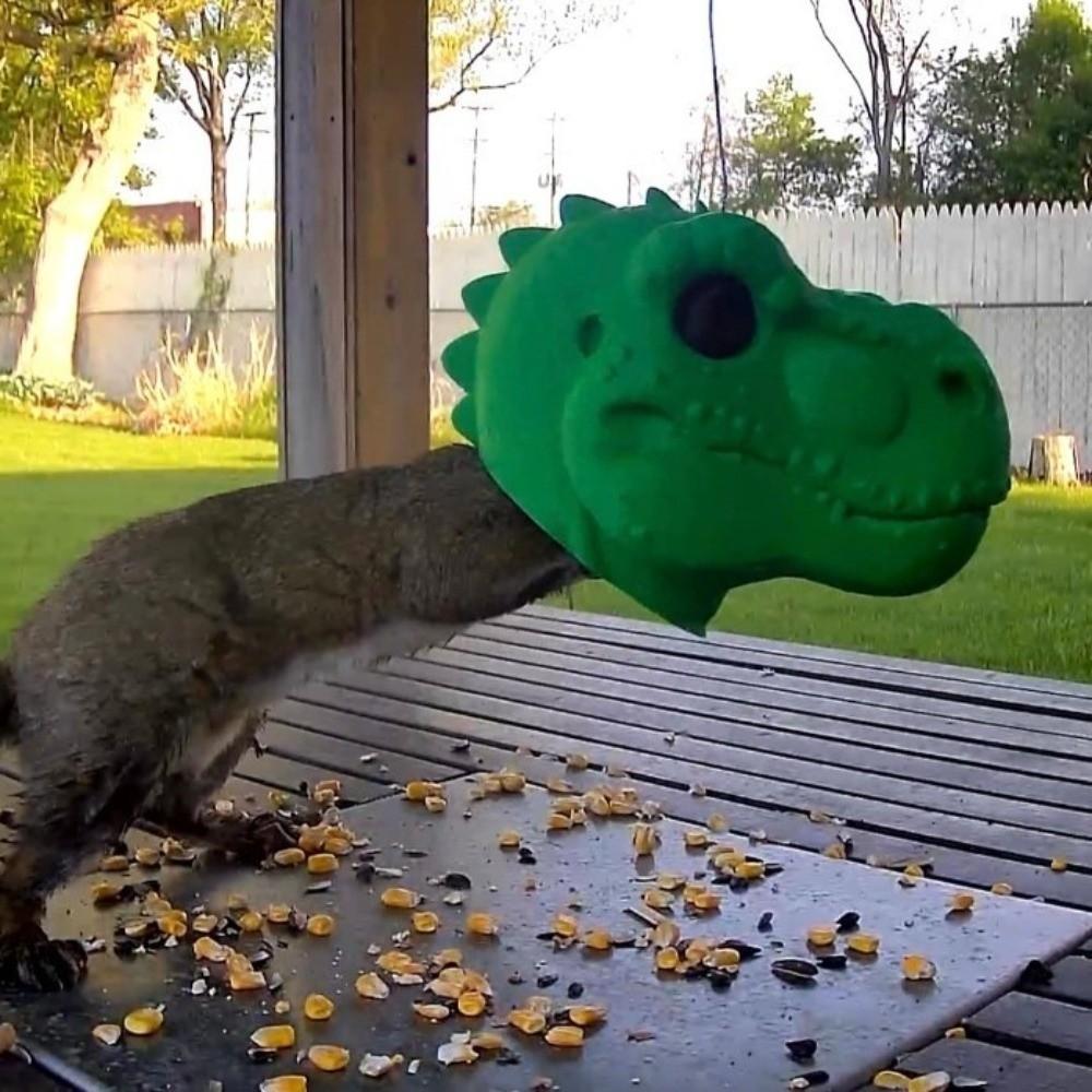 Large Capacity T-Rex Head Squirrel Feeder 3D Printed Squirrel Feeder Ornament Home