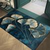 Nordic Golden Ginkgo Leaf Mat Carpet, Minimalist Washable Polyester for Entrance Bedroom Living Room Balcony Office Home Decor