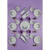 Sakura Flower Purple Luxury Ceramic 21 Piece Breakfast Set for 6 People, Breakfast Set