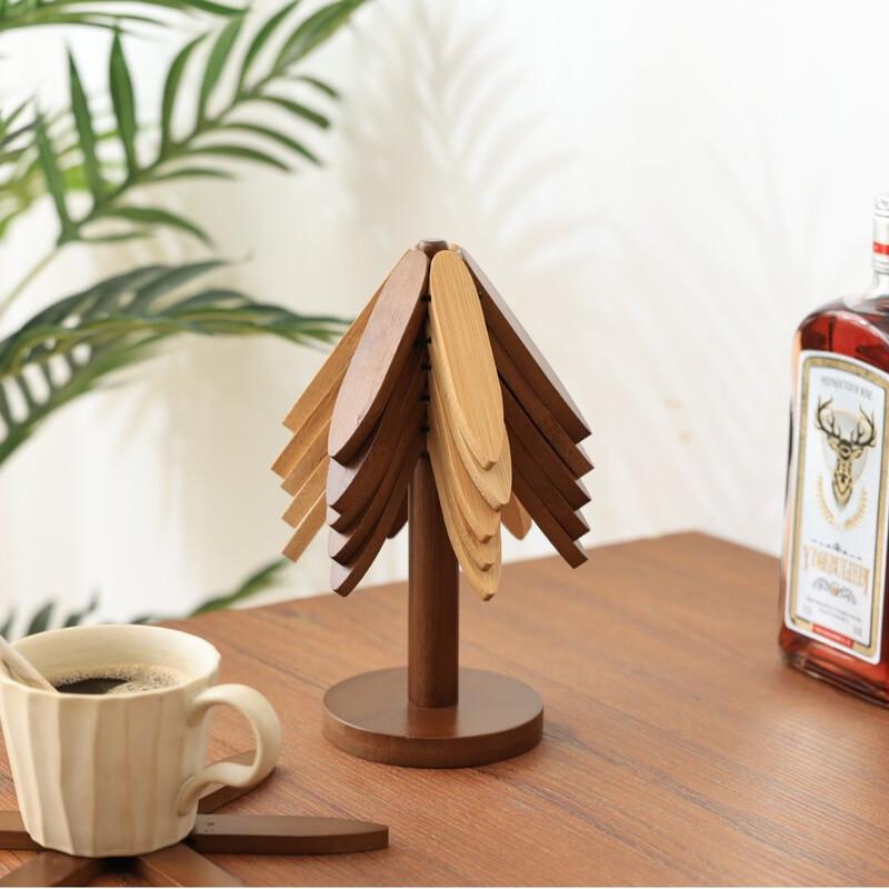 Abay Tree Pattern Heat Resistant Placemat & Pot Mat Set