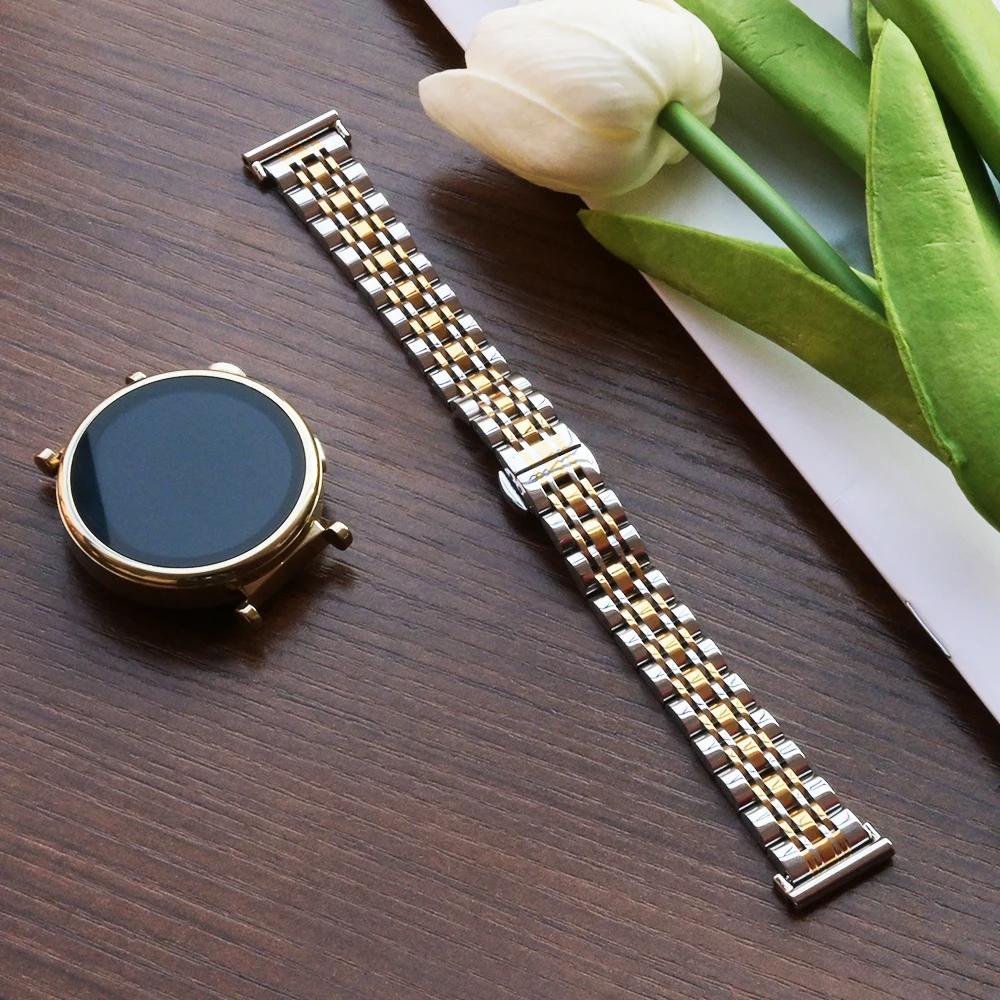 18mm 20 22mm Slim Stainless Steel Band for Huawei Watch GT5 Pro 42mm 46mm Women Bracelet for Samsung Galaxy 7 6 5 40/44mm Strap