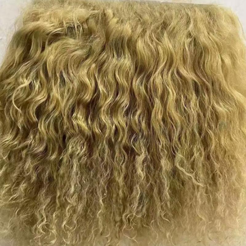 Mongolei Fell Schaffell Wolle Extensions Haarsträhne Lockige Textur Lockige Haarverlängerungen Strapazierfähig Lammfell Fell Puppe Spielzeug Zubehör